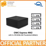 OWC Express 4M2 , Four-Slot Thunderbolt (40Gb/s) NVMe M.2 SSD Enclosure with SoftRAID Bundle NVMe M.2 2280 SSDs.